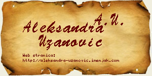 Aleksandra Uzanović vizit kartica